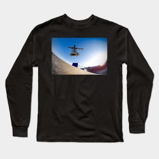 Skateboarder flying Long Sleeve T-Shirt